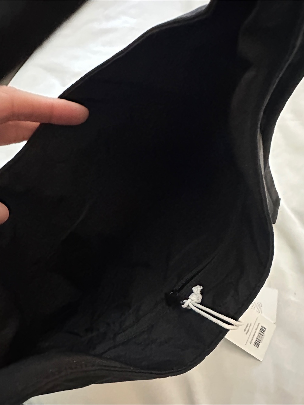 BAGGU Black Tote with Pink Rose Embroidery - Picture 5 of 5